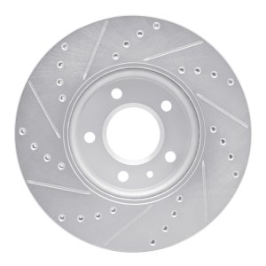 Buick Encore GX Brake Rotor (1) - Front Right - R1 Concepts - Drilled & Slotted - Silver - `11-`25